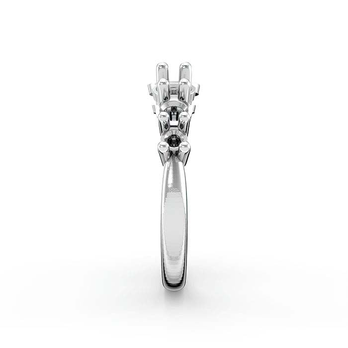 14K White Gold Round Seven Stone Ring Mounting