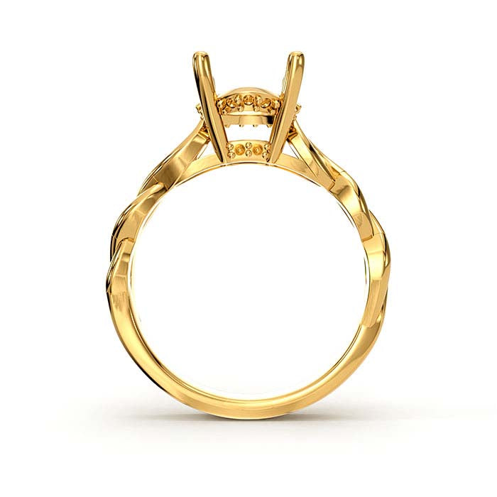 Βάση Δαχτυλιδιού με Στρογγυλή Πέτρα Halo 8,5mm από Κίτρινο Χρυσό 14Κ