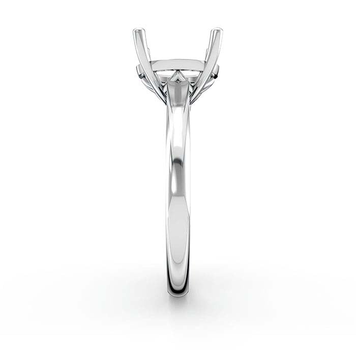 18K White Gold 9mm Round Basket Solitaire Stone Ring Mounting