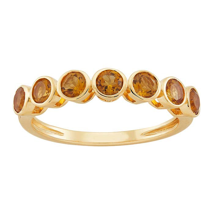 10K Yellow Gold Citrine-Set Seven Stone Ring