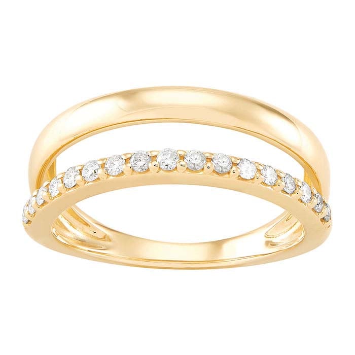 10K gult guld diamantbesatt delad ring