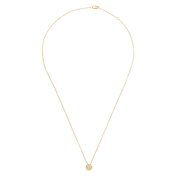 10K Yellow Gold Diamond-Set Disc Necklace