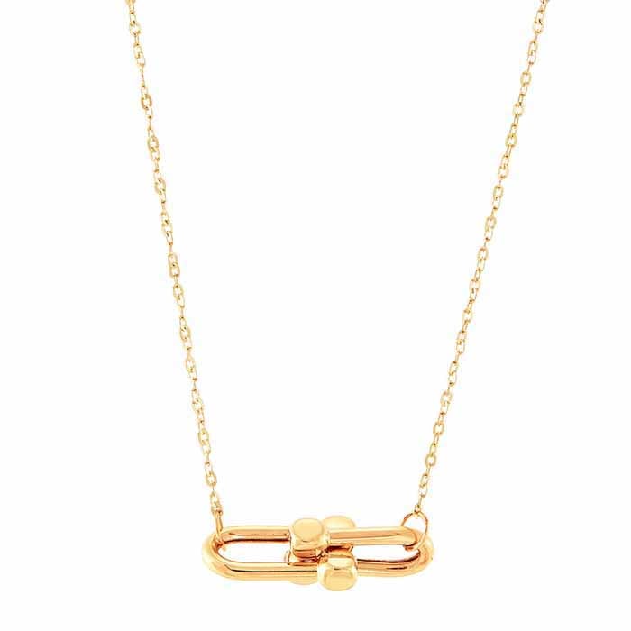 14K Yellow Gold Interlocked Bars Necklace