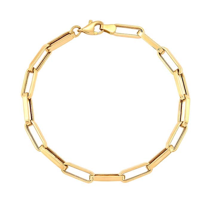 Bransoletka z łańcuszkiem typu spinacz do papieru 4,6 mm z żółtego złota 14K