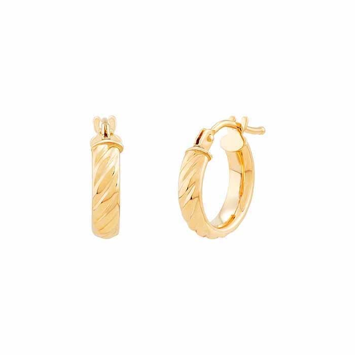 Orecchini a cerchio Huggie in oro giallo 14K