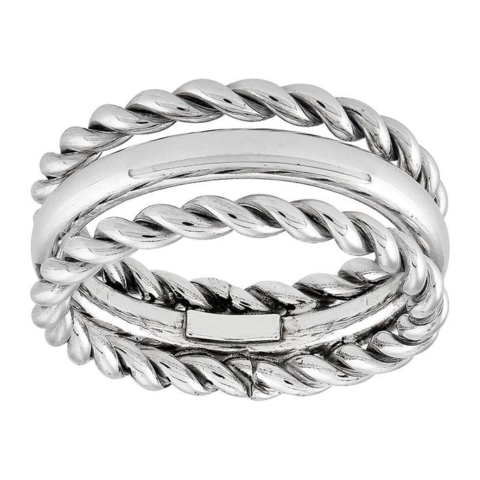 Sterling Silver Triple Row Band