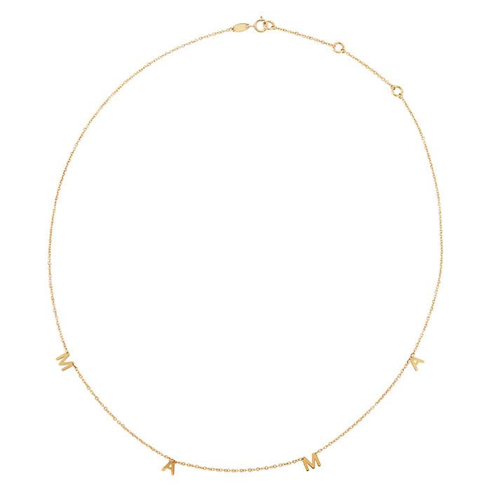 10K Yellow Gold Mama Station Necklace