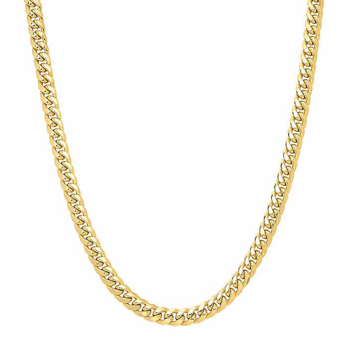 10K Yellow Gold 7.4mm Miami Curb Chain