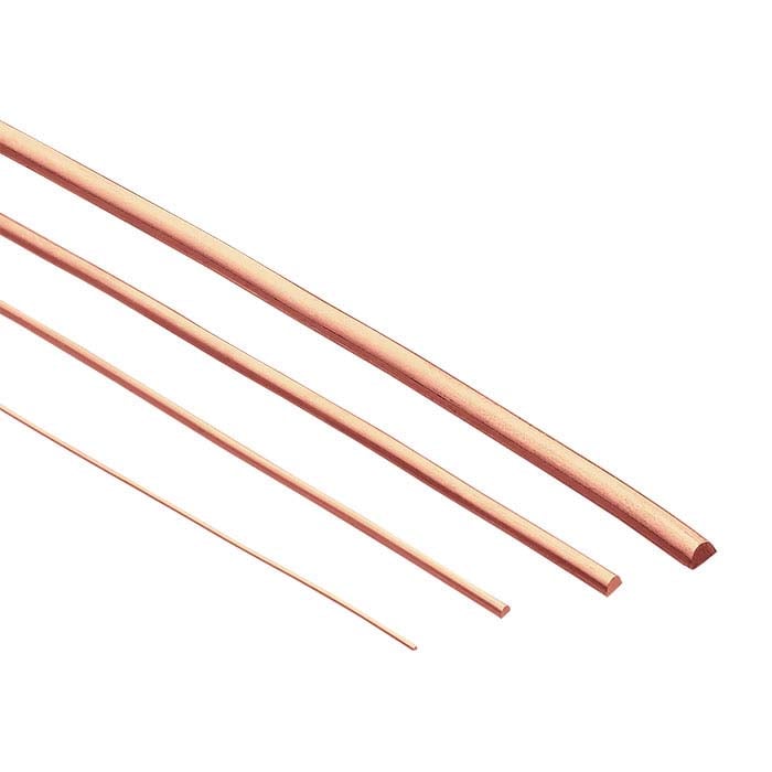14/20 Rose Gold-Filled Half-Round Wire, 1.29mm, Dead-Soft