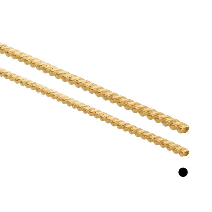 14/20 Yellow Gold-Filled Round Twist-Pattern Wire, 1/2-Hard