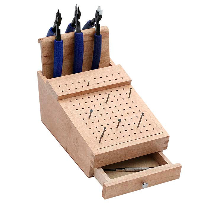 Houten boor- en tangorganizer, 120 gaten