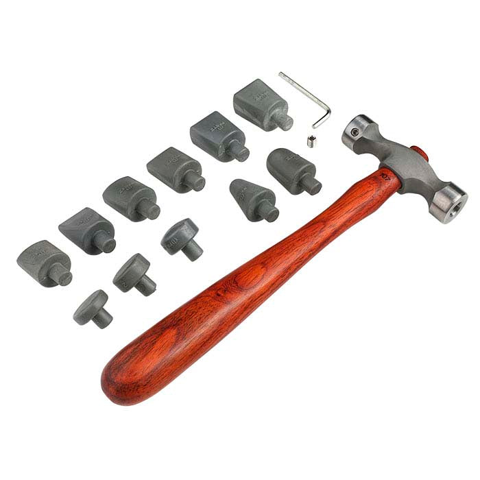 Fretz® HMR-107 Jeweler's Planishing Hammer with 11 Nylon Inserts
