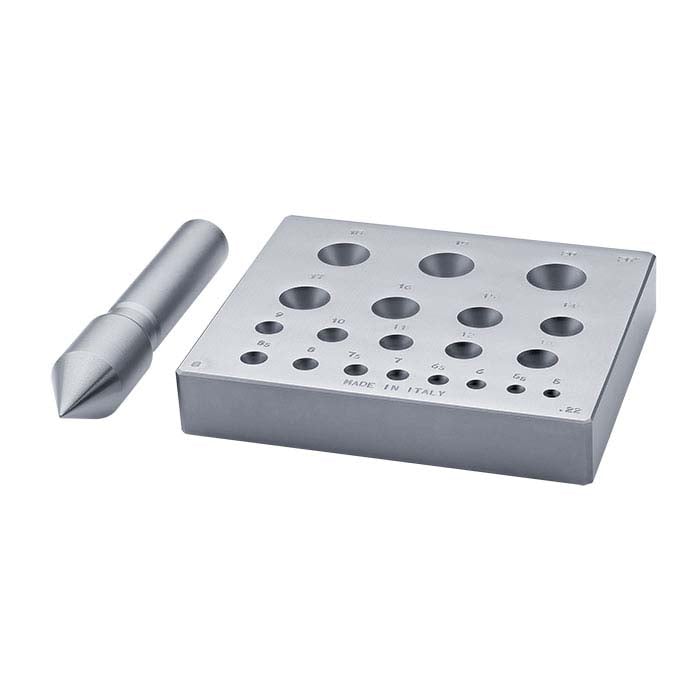 Rund block för infattningsformning med stans