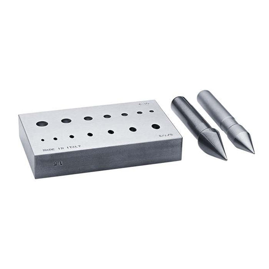 Bloque formador de bisel redondo/ovalado con punzones