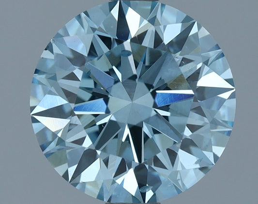 Diamante Cultivado em Laboratório 1,67ct, Redondo, Azul, SI1