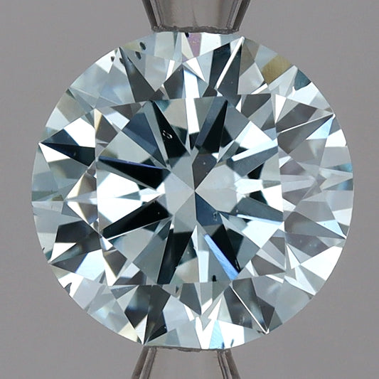 Laboratoriedyrket diamant 2,07 ct, rund, blå, SI1