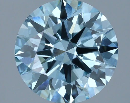 יהלום מעבדה 2.50 קראט, עגול, כחול, VS2