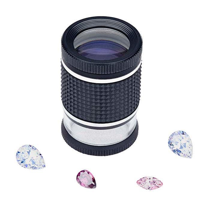 Lente d'ingrandimento tripla 10X con scala di stima del diamante
