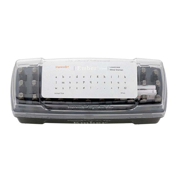 Set di timbri ImpressArt® Design, alfabeto minuscolo Ember, caratteri
