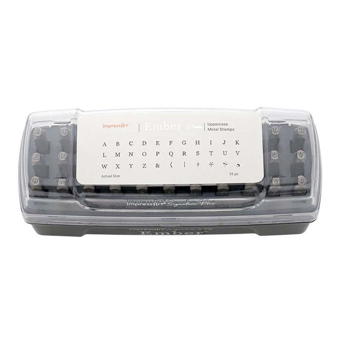 مجموعة طوابع تصميم ImpressArt®، الأبجدية العلوية Ember، الحروف