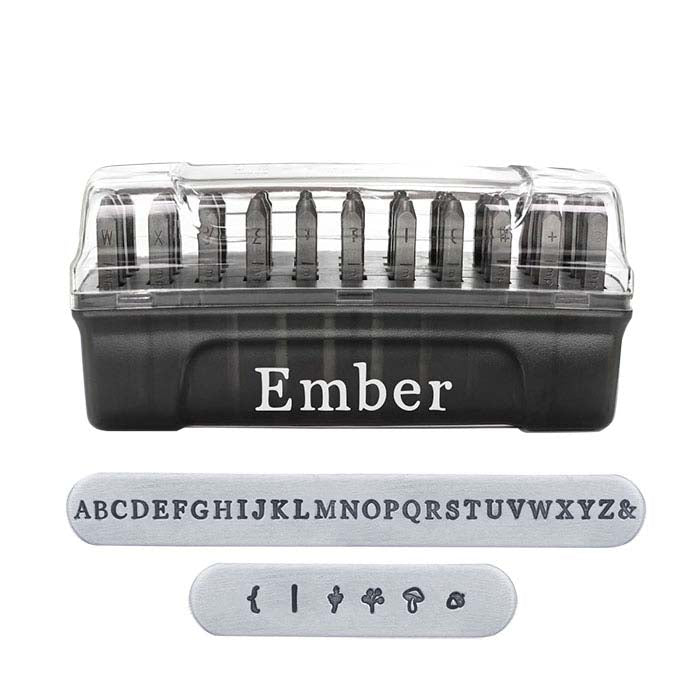 مجموعة طوابع تصميم ImpressArt®، الأبجدية العلوية Ember، الحروف