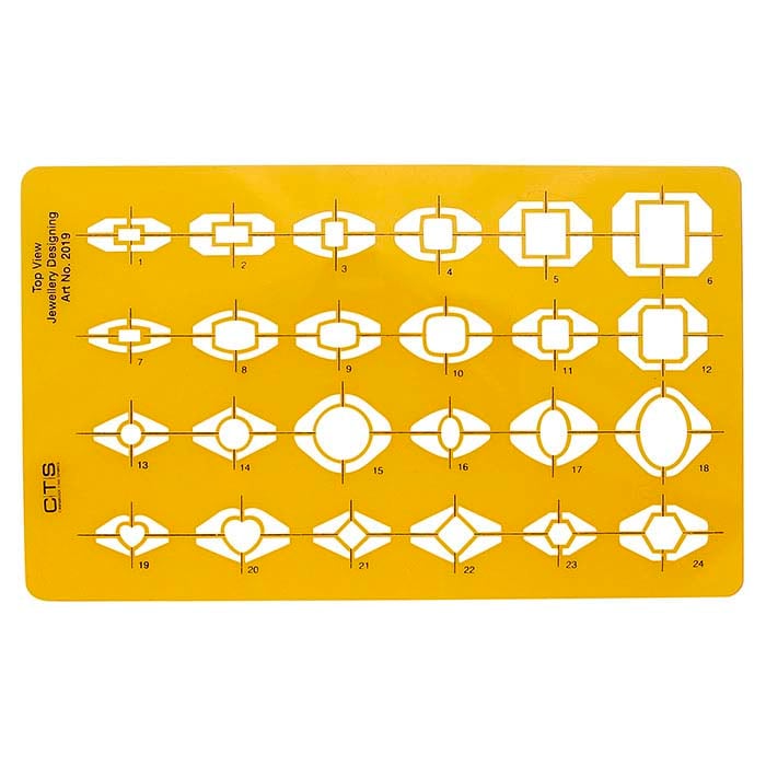 Szablon Projektowania Biżuterii #2019 dla Kształtów Obrączek Widocznych z Góry