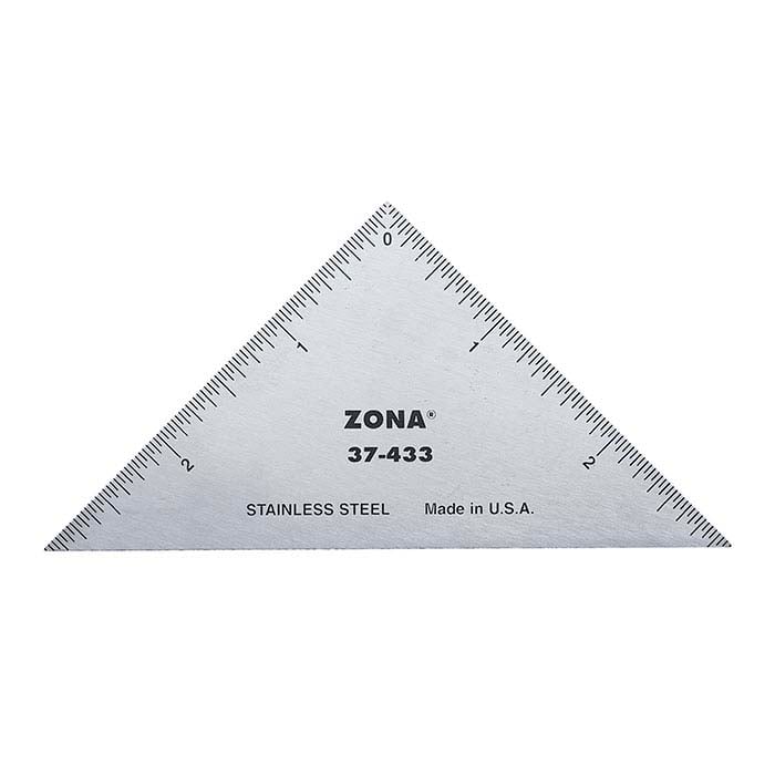 Zona Stainless Steel Triangle Ruler, 76.2 mm
