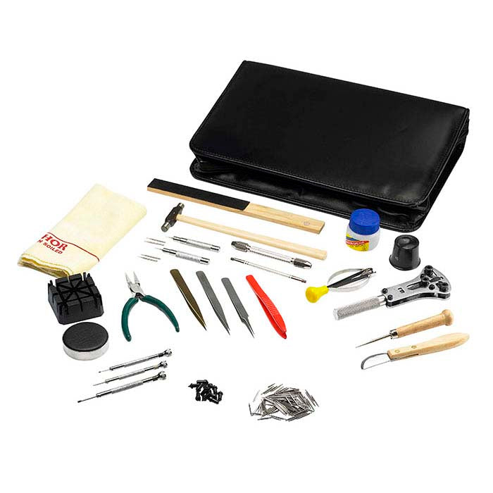 पूर्ण 26-टुकड़ा घड़ी मरम्मत उपकरण किट