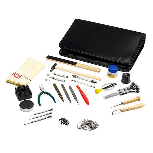 पूर्ण 26-टुकड़ा घड़ी मरम्मत उपकरण किट