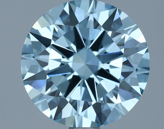 יהלום מעבדה 2.20 קרט, עגול, כחול, VVS2