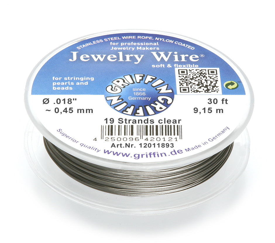 Griffin™ Jewelry Wire – 19 or 49 -Strand Clear Beading Wire for Professional Stringing