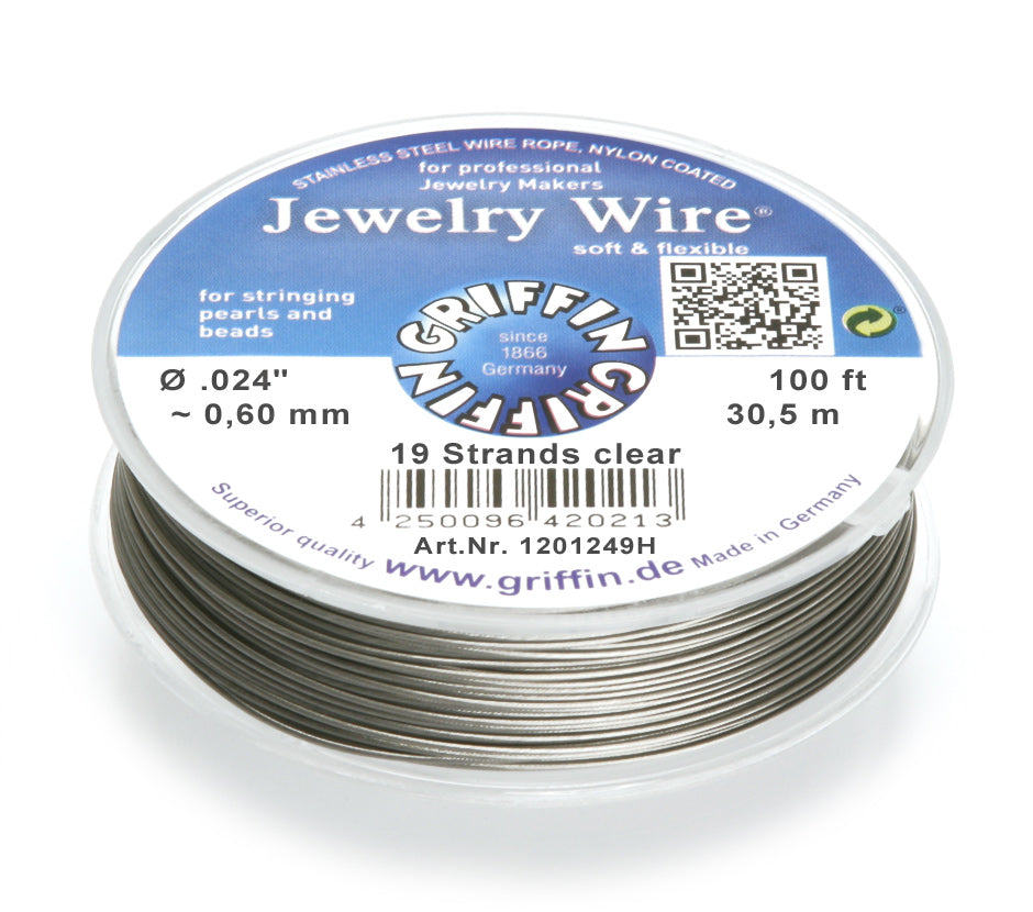 Griffin™ Jewelry Wire – 19 or 49 -Strand Clear Beading Wire for Professional Stringing