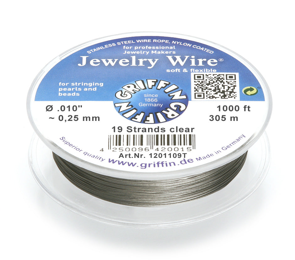 Griffin™ Jewelry Wire – 19 or 49 -Strand Clear Beading Wire for Professional Stringing