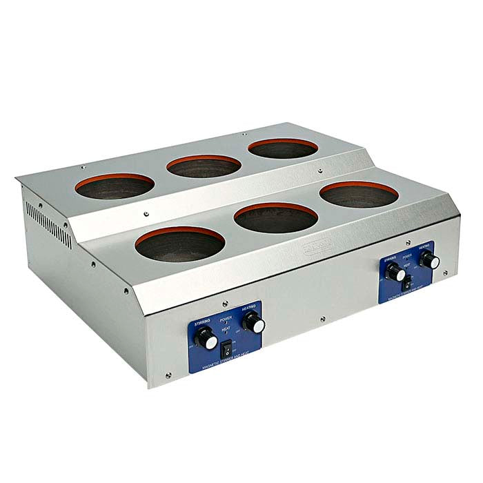 Unidad base del sistema de galvanoplastia Midas de seis estaciones, 1 litro, 220 voltios