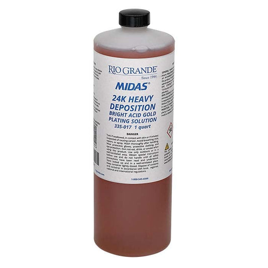 Midas® תמיסת ציפוי זהב צהוב מבריק 24K במשקעים כבדים, מבוסס חומצה
