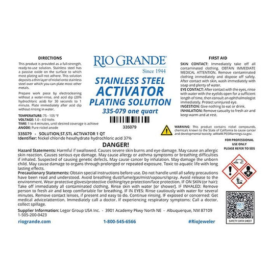 Midas® Stainless Steel Activator Plating Solution, Acid-Based