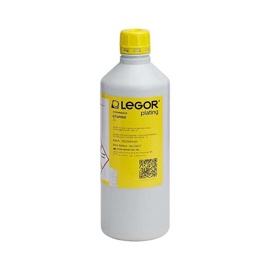 Legor® GT4PINK Heavy-Deposition Rose Gold Plating Solution, Acid Based
