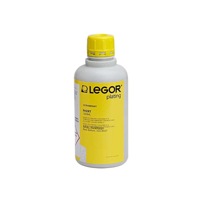 Legor® Super Bright White Room-Temperature Rhodium Plating Solution, Acid-Based