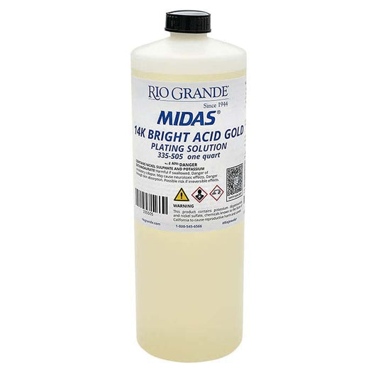 محلول طلاء الذهب الأصفر اللامع عيار 14K من Midas، حمضي الأساس