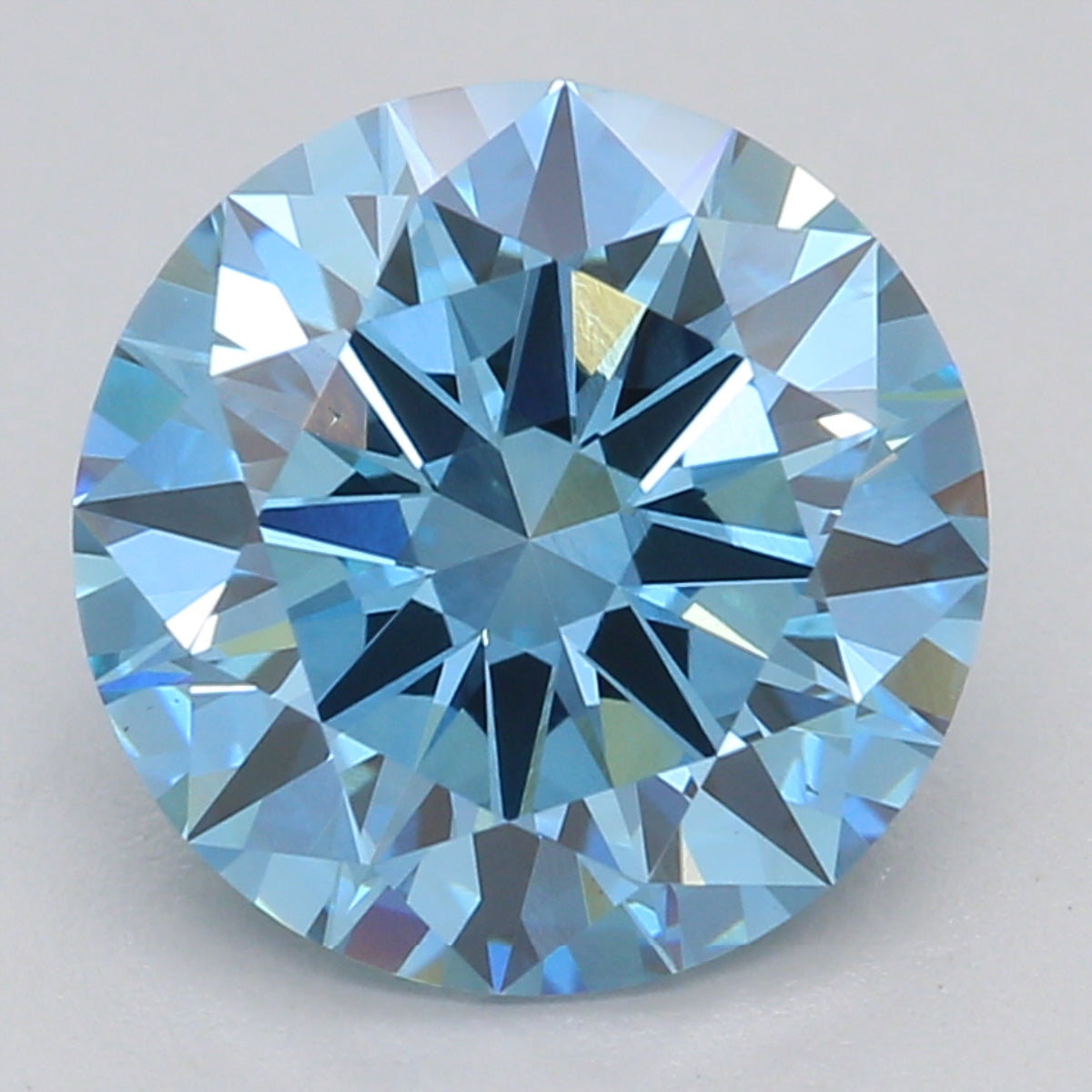 Laboratorijoje užaugintas deimantas 1,95 ct, apvalus, mėlynas, VS1