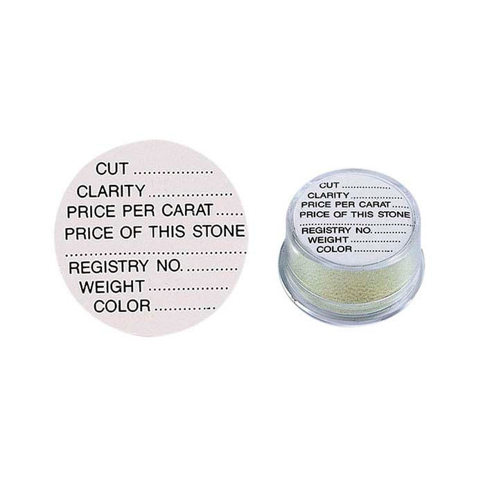 White Printed Adhesive Round Gem Jar Label