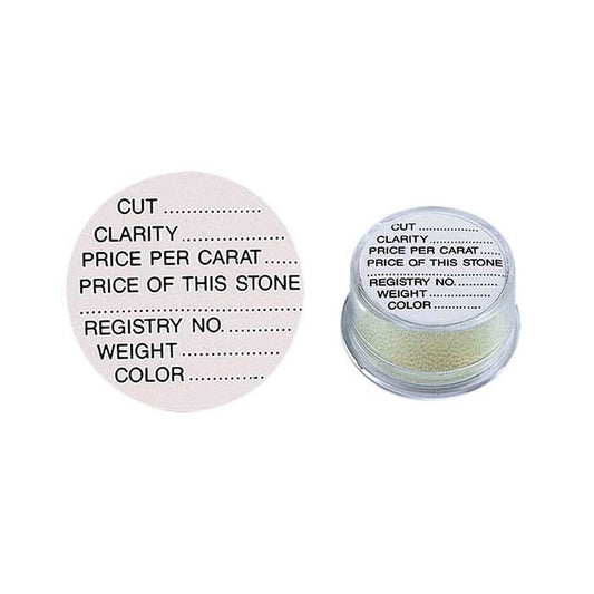 White Printed Adhesive Round Gem Jar Label
