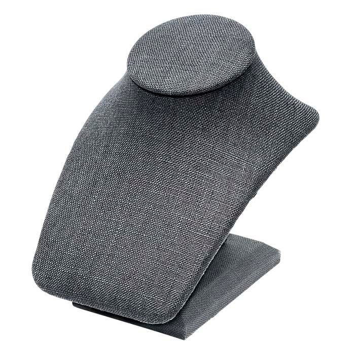 Graues Leinen Mini Halskette Büste Display