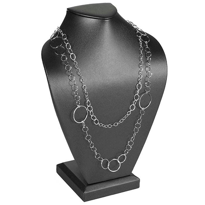 스틸 비엔나 인조 가죽 목걸이 흉상 디스플레이