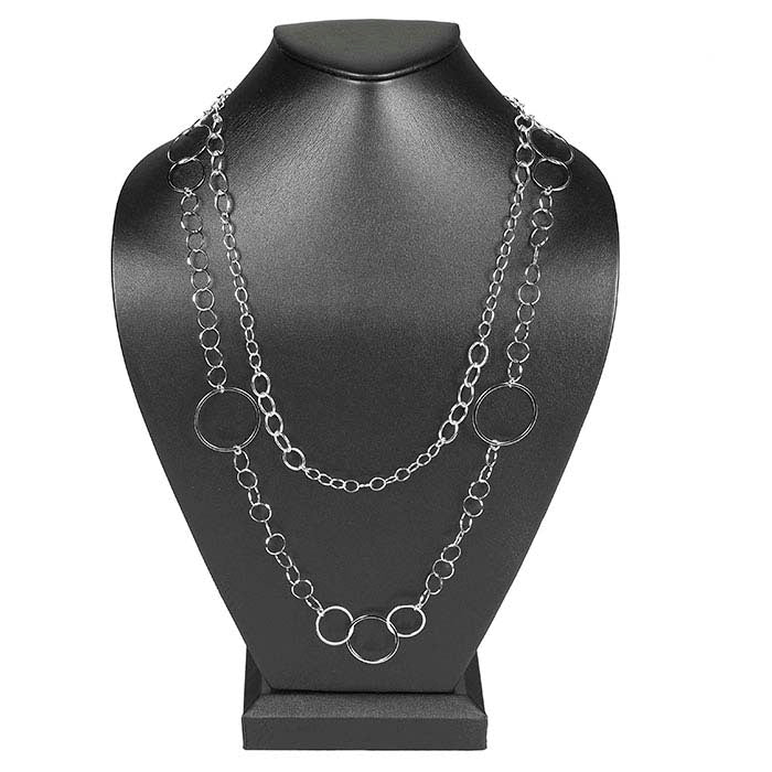 스틸 비엔나 인조 가죽 목걸이 흉상 디스플레이