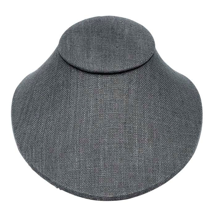 عرض تمثال للقلائد مزدوج الحامل من الكتان الرمادي