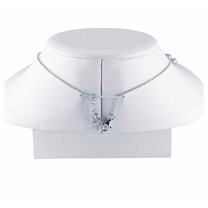 White Vienna Faux Leather Double-Easel Necklace Bust Display