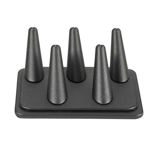 Steel Vienna Pretty Fingers™ Fünf-Ring-Display aus Kunstleder