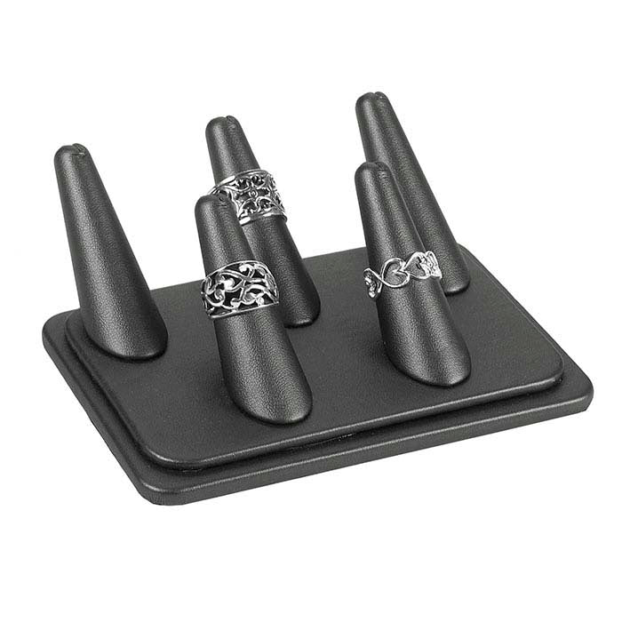 Espositore per cinque anelli Pretty Fingers™ in similpelle Vienna acciaio