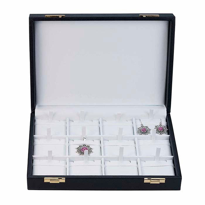 Display-Pad-Hülle aus italienischem Kunstleder in Schwarz